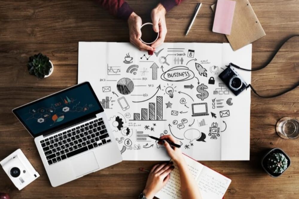 planificacion marketing digital pymes estrategias dibujo